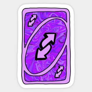 Trippy purple Uno reverse card Sticker